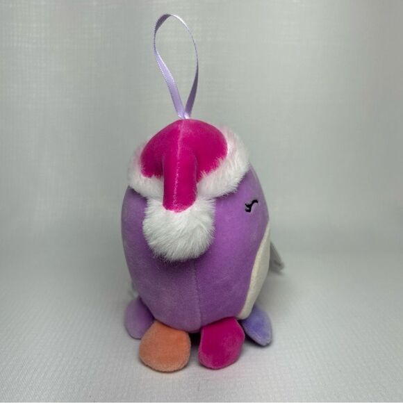 NWT Beula Octopus Purple Hat 4" Inch Squishmallows Christmas Plush Ornament - Picture 2 of 4